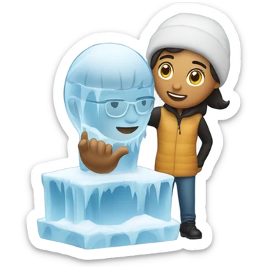 hispanic being friends with ice sticker