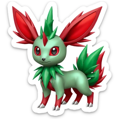 Scizor-Leafeon-Pokémon-Digimon-Fakémon-hybrid-fusion-creature sticker