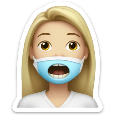 Wisdom teeth removal of a teenage girl sticker