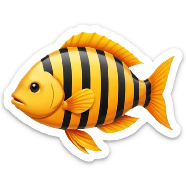 Yellow  çizgili Fish sticker