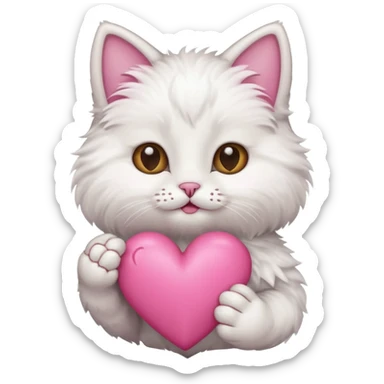 Chat qui tien un coeur dans la main  sticker