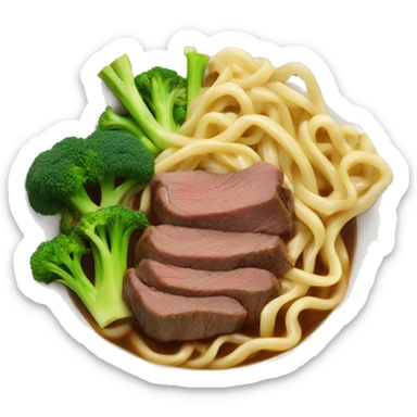 beef noodles with broccoli sticker
