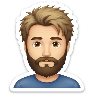 Man with beard and messy hair sticker