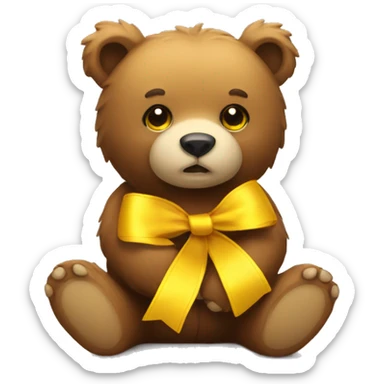 A bear with yellow ribbon  sticker