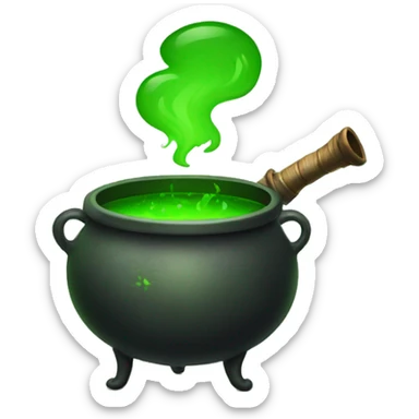 cauldron with green herbal potion sticker
