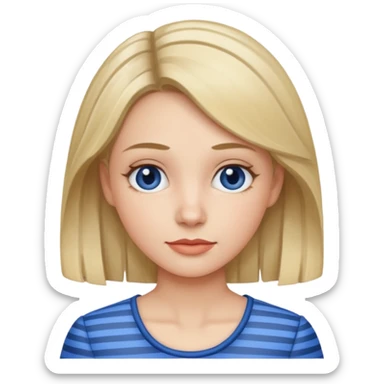 woman with blue Striped Shirt not a t shirt sticker