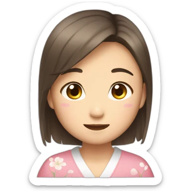  Japanes girl have Face with Tears of Joy sticker