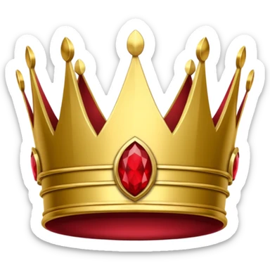 Gold laurel crown with crimson core. sticker