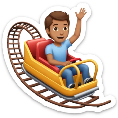 Man with brown hair riding a roller coaster  sticker