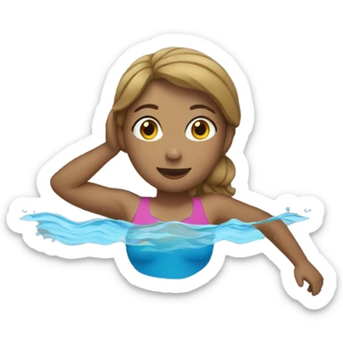 woman swimming sticker