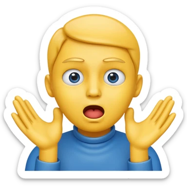 yellow face emoji with hands at its throat, eyes wide, face turning blue, choking itself sticker