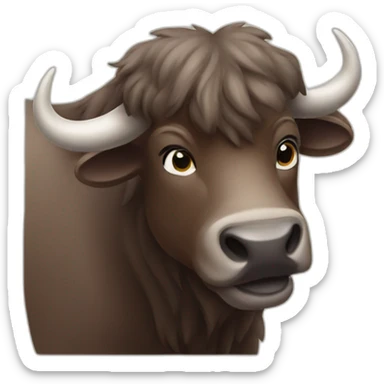 buffalo waving goodbye sticker