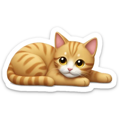 Cute little cat laying down  sticker