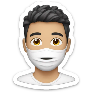 A beautiful Algerian YouTuber boy wearing a mask sticker