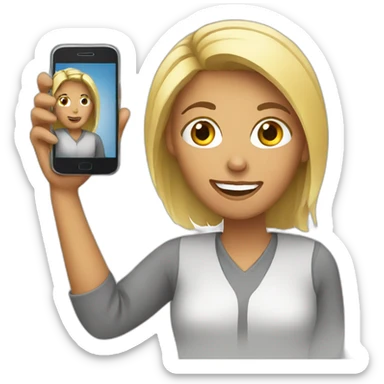 women with smartphone sticker