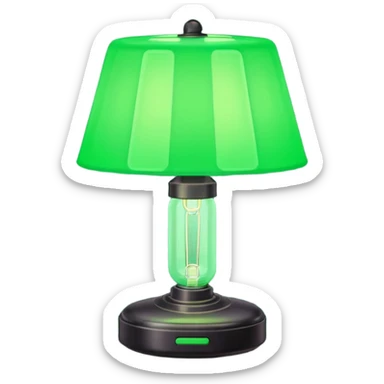 1980s green lighting lamp sticker
