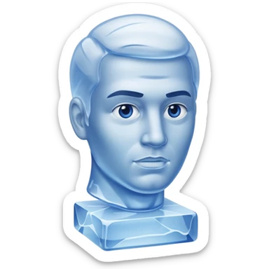 ice Sculpture bust man sticker