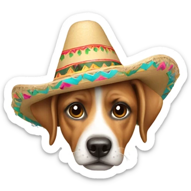 A dog wearing a sombrero ￼ sticker