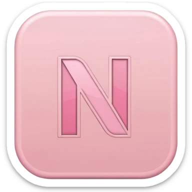 Netflix aesthetic "N" logo in pastel pink sticker