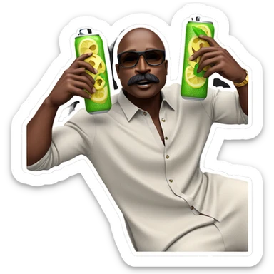 stylish dark-skinned man posing sticker