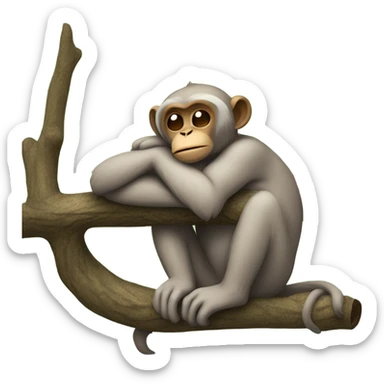 a monkey dreaming sticker