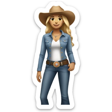 Light skin cow girl  sticker