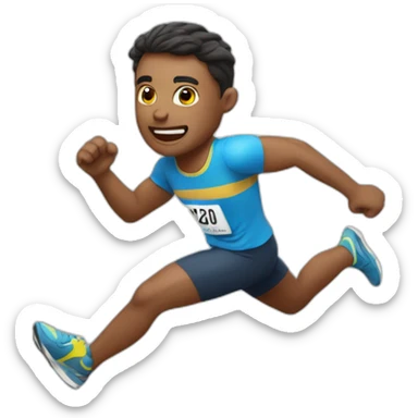 Un atleta corriendo hacia un trofeo sticker