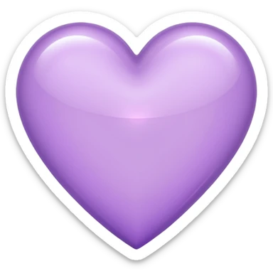 A light purple heart emoji that has the same shape as a normal heart emoji and light reflecting is from the tip of the heart and in straight shape sticker