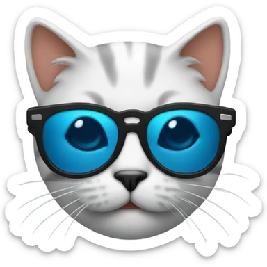 Cat emoji with sunglasses sticker