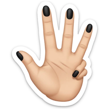 A black hand and the thumb, index and middelfinger are stretched (to say yvl) sticker