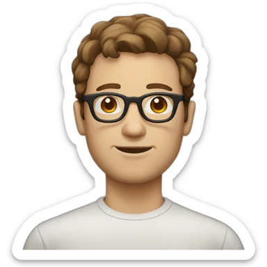 A men wit glases and Brown hair white skin sticker