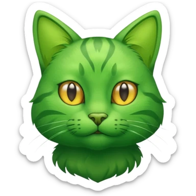 green cat with green shirt sticker