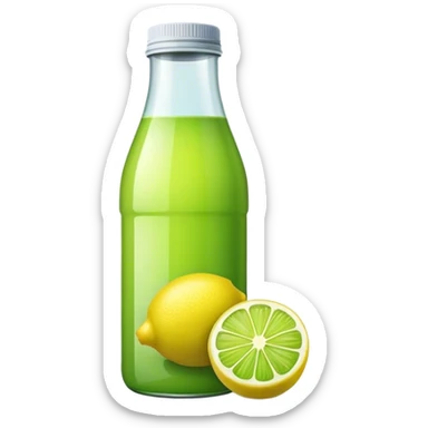 Bottled green lemon juice sticker