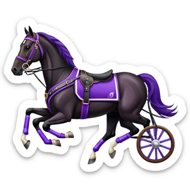 harness racing horse with purple details sticker