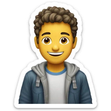 Niño sonriendo sin un diente  sticker