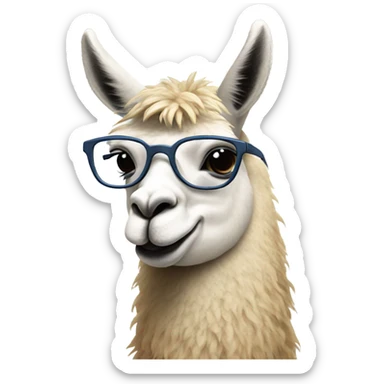 lama with glasses talking on the phone sticker