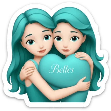 Teal hugs with Belles wording sticker