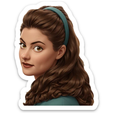 brown haired girl portrait sticker