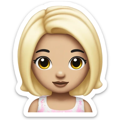 Hello kitty girl with black hair and lashes  sticker