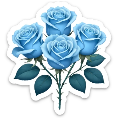 A bouquet of light blue roses sticker