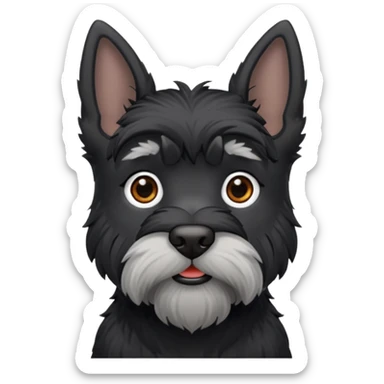 Black schnauzer with pointy ears sticker