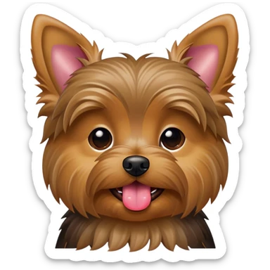 yorkie with its tongue sticking out  sticker