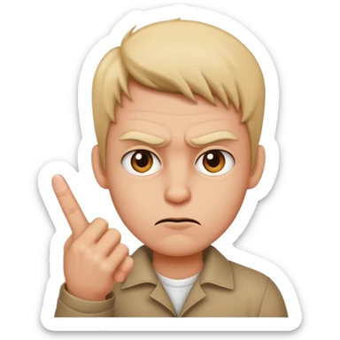 Mad with middle finger sticker