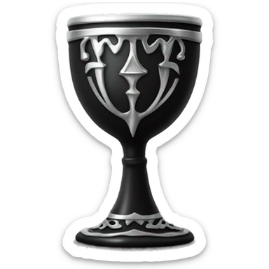 black goblet with silver design  sticker