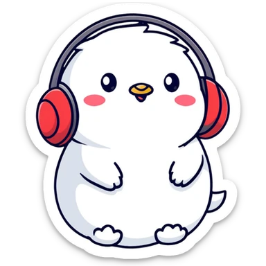 white winter ear muffs, cozy and fluffy sticker