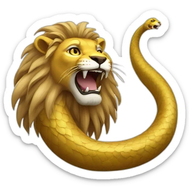 Serpent enroule un lion sticker