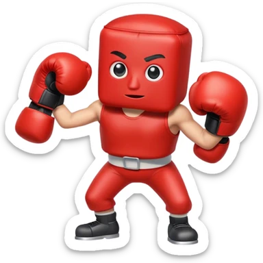 A cartoon-style anthropomorphic train with boxing gloves sticker