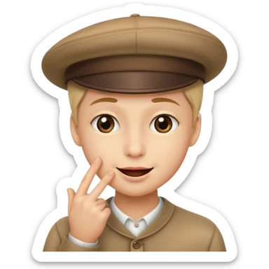 Smirking whispering a secret sticker