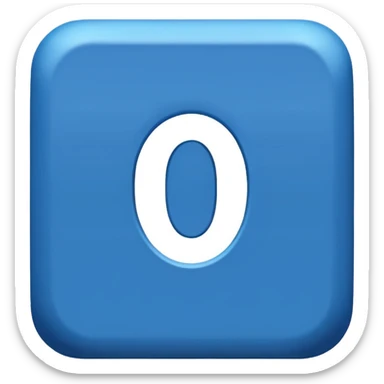 number zero in a box that blue sticker