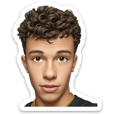 portrait of a boy with jewelry sticker